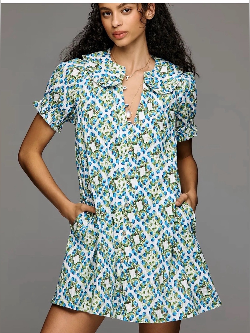 NWT Pilcro by Anthropologie The Keira Mini Dress In Ivory Pattern. Size M